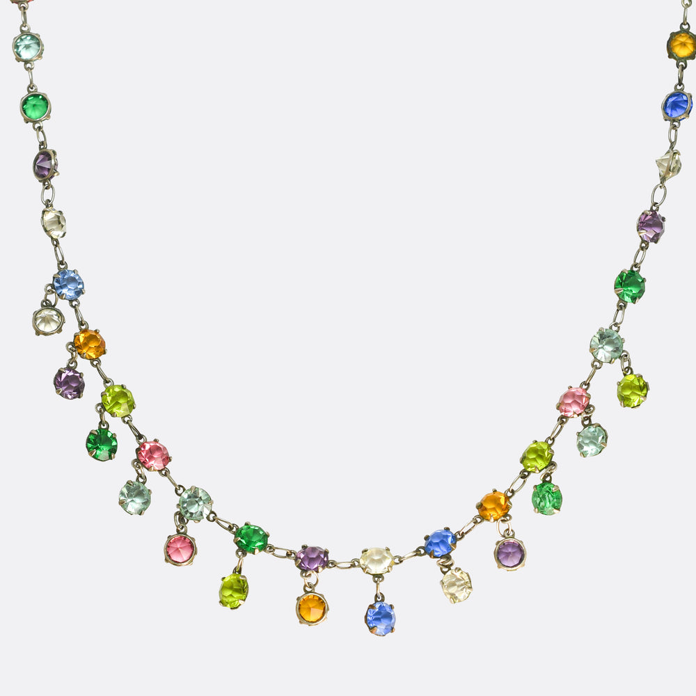 Victorian Harlequin Paste Drop Necklace