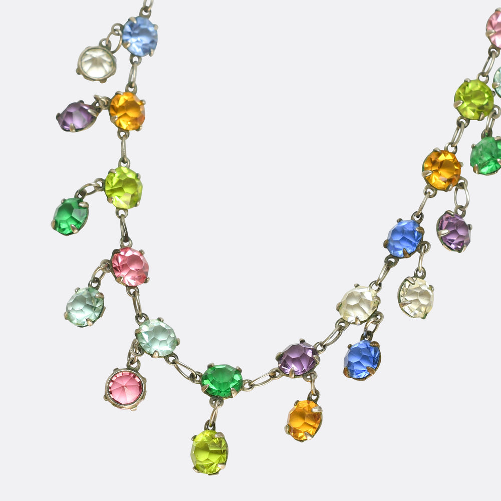 Victorian Harlequin Paste Drop Necklace