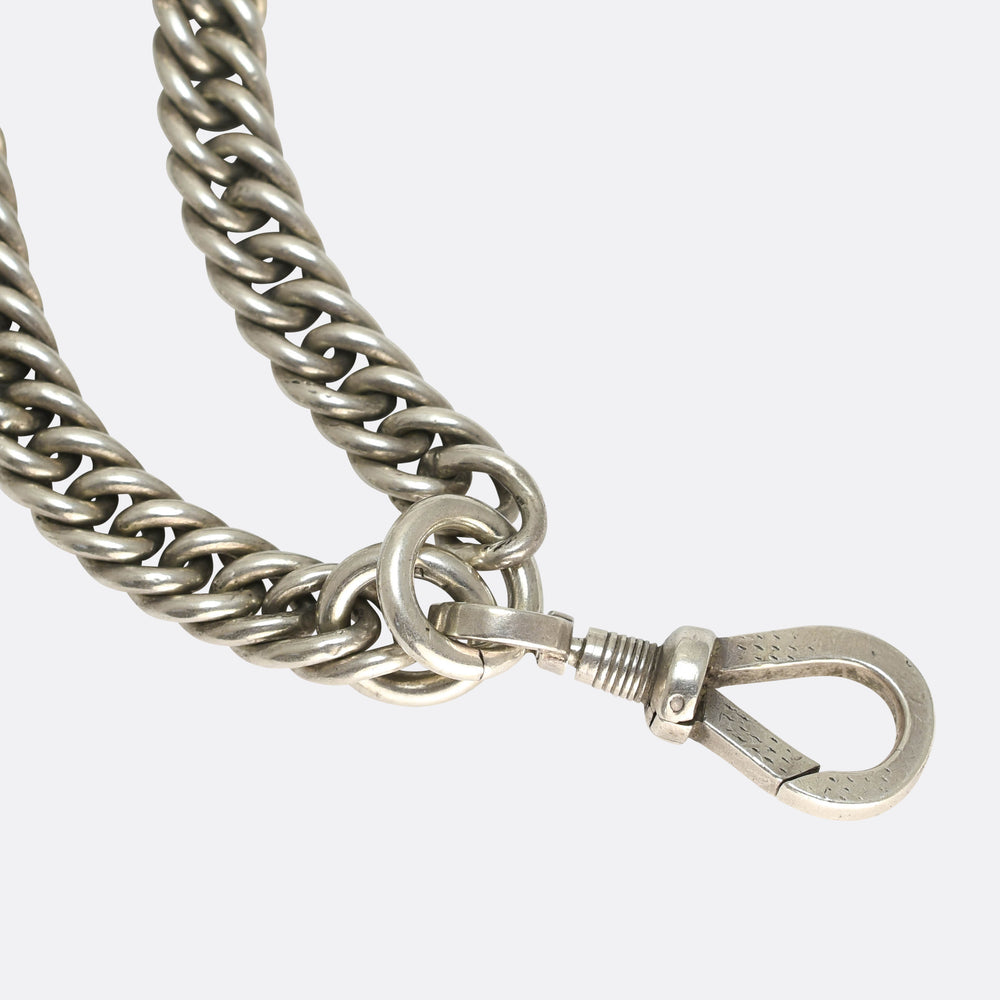 Victorian Heavy Silver Guard Chain 60