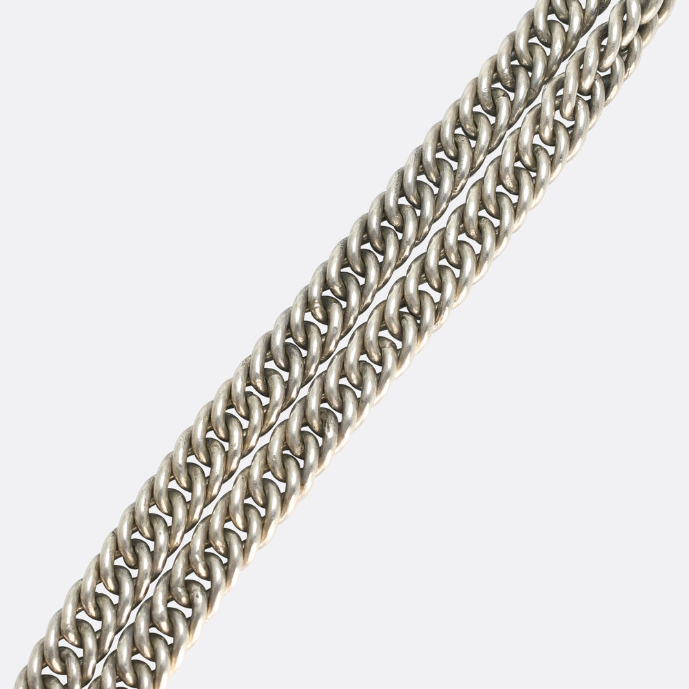 Victorian Heavy Silver Guard Chain 60