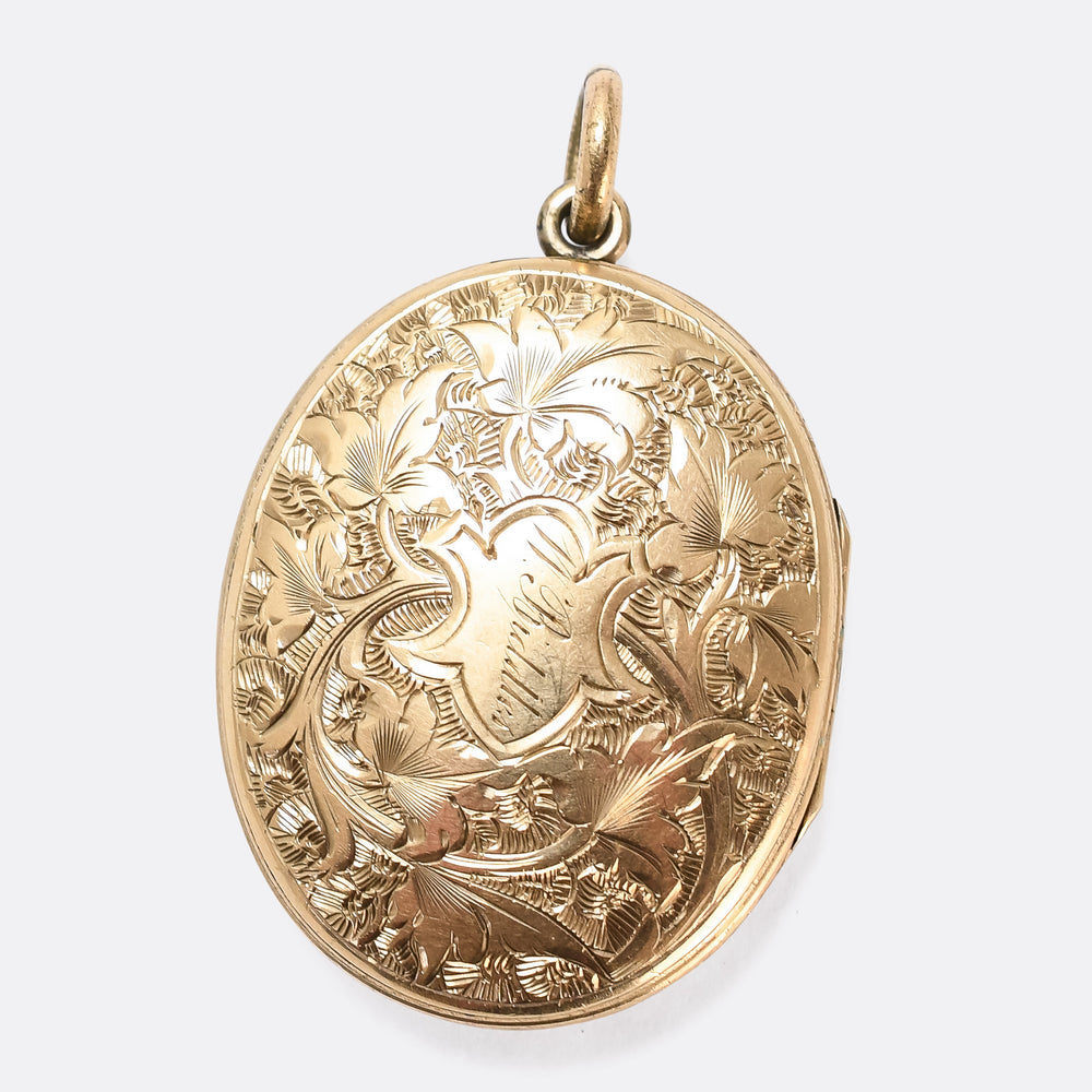 Victorian IN MEMORY OF Oval Mourning Locket