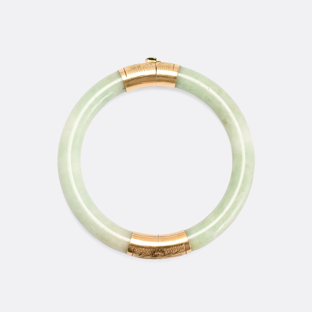 Victorian Jade & Gold Bangle