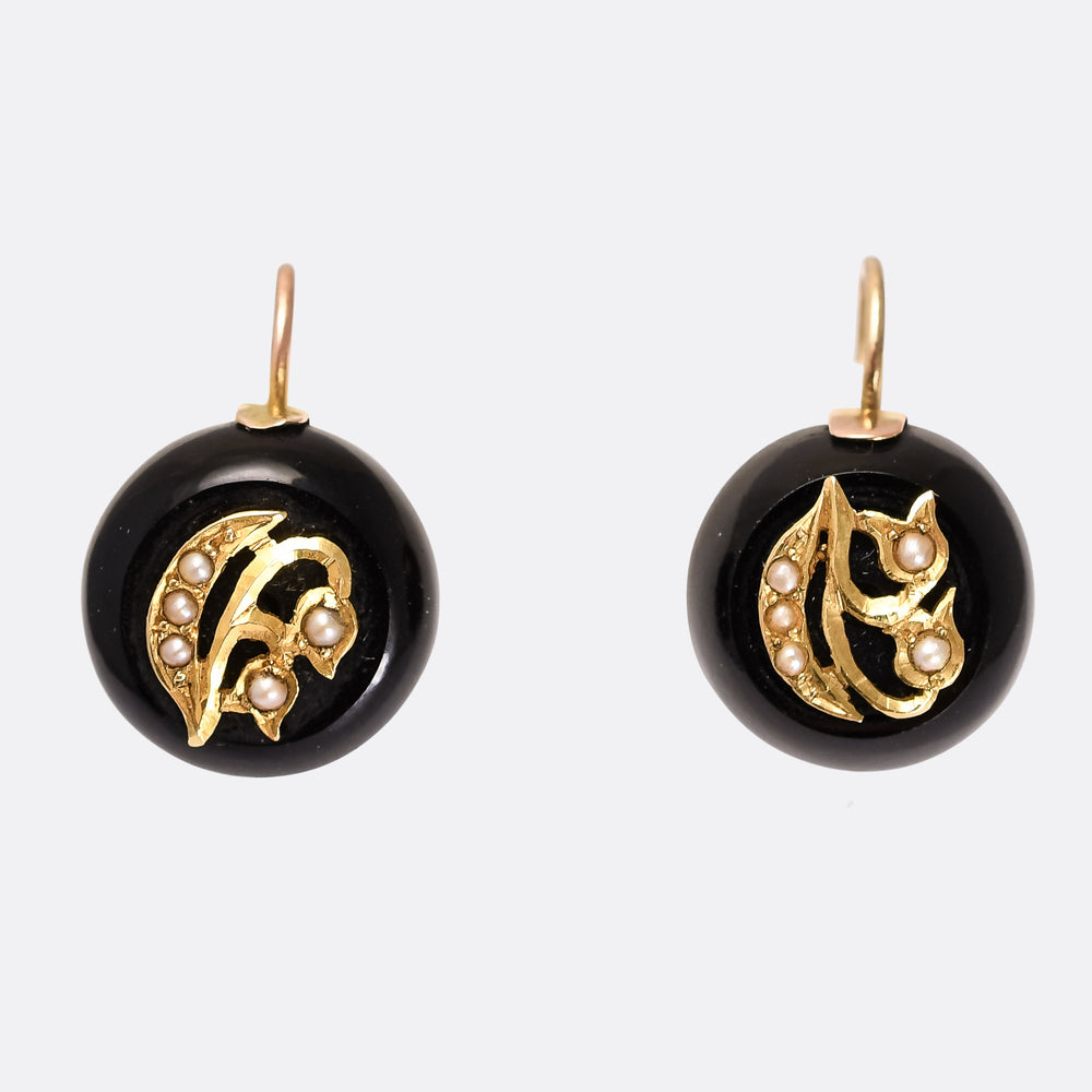 Victorian Jet Lily Of The Valley Earrings