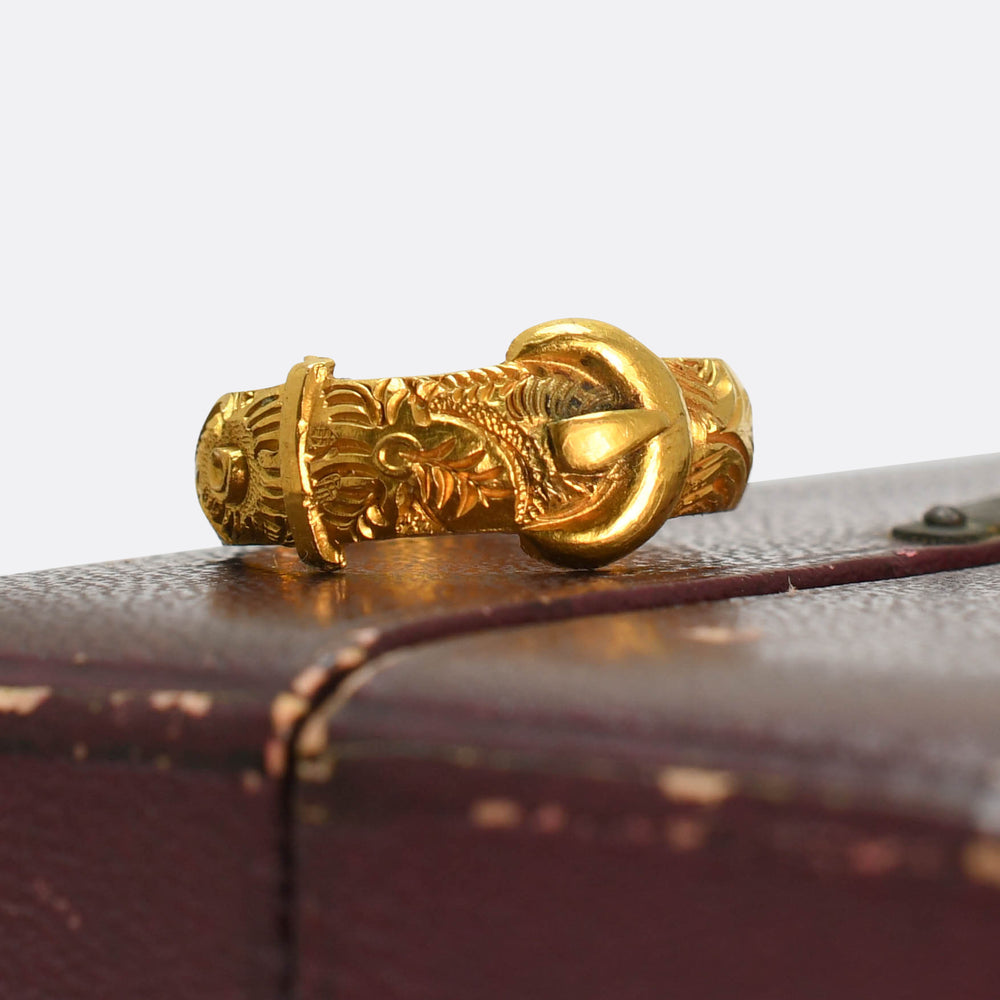 Victorian Jeweller's Sample Case of Buckle Rings