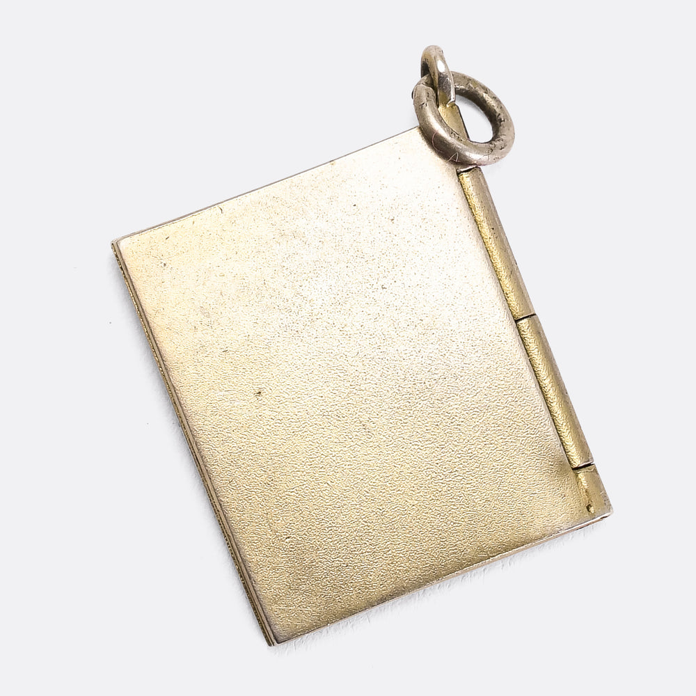 Victorian Language of Flowers Book Locket Charm