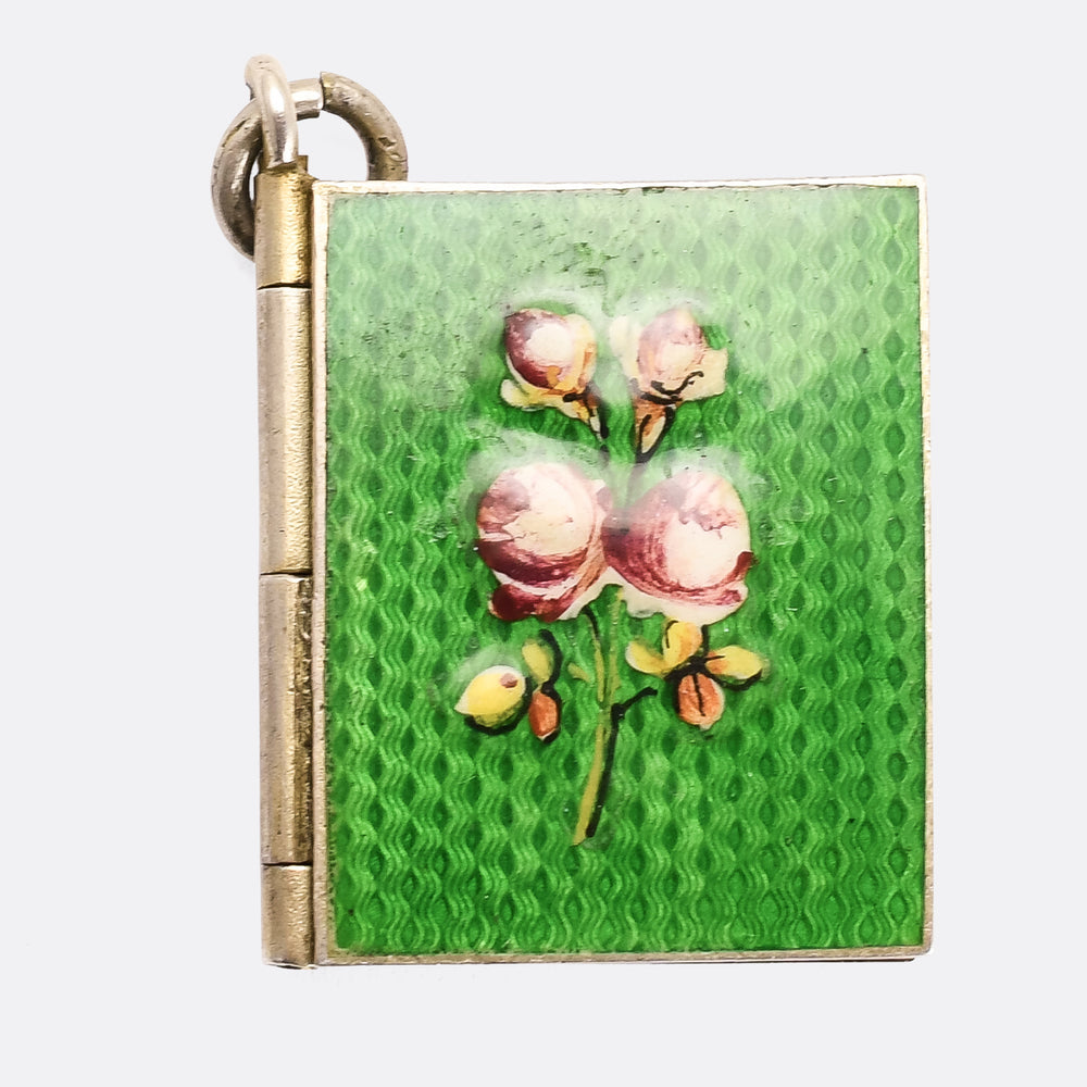 Victorian Language of Flowers Book Locket Charm