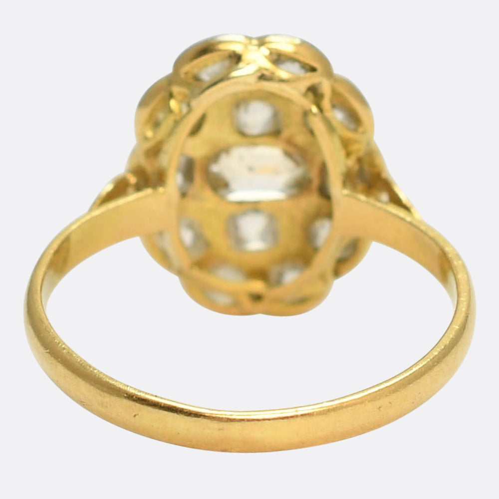 Victorian Mixed Cut Diamond Panel Cluster Ring