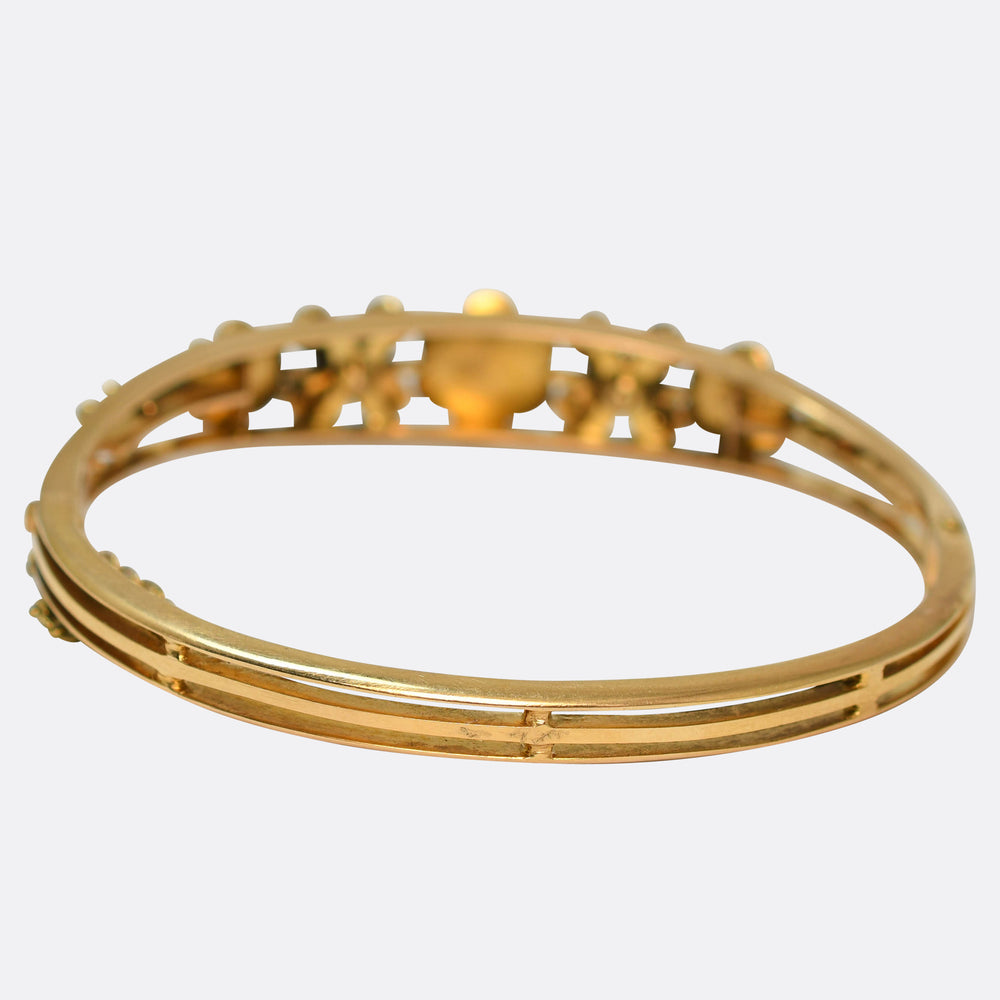 Victorian Natural Pearl Flower Cluster Bangle
