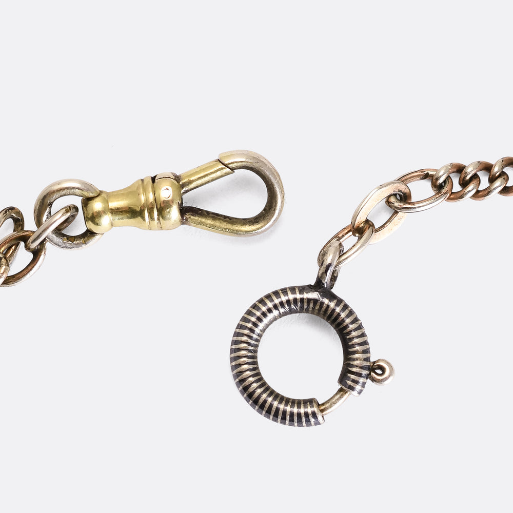 Victorian Niello Silver Chain, 26