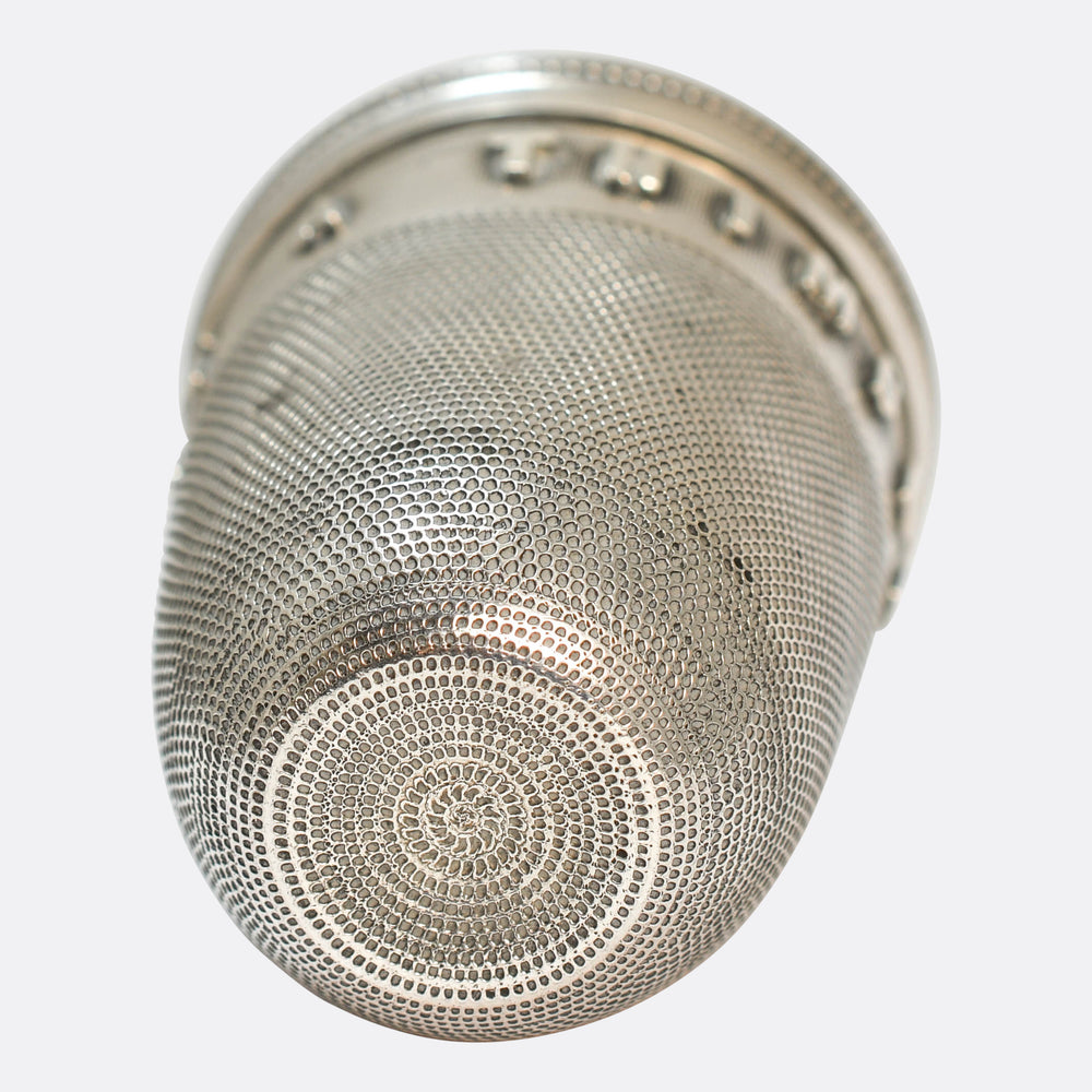 Victorian Novelty Silver Just A Thimbleful Shot Glass