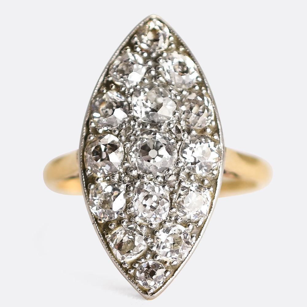 Victorian OMC Diamond Cobblestone Navette Ring
