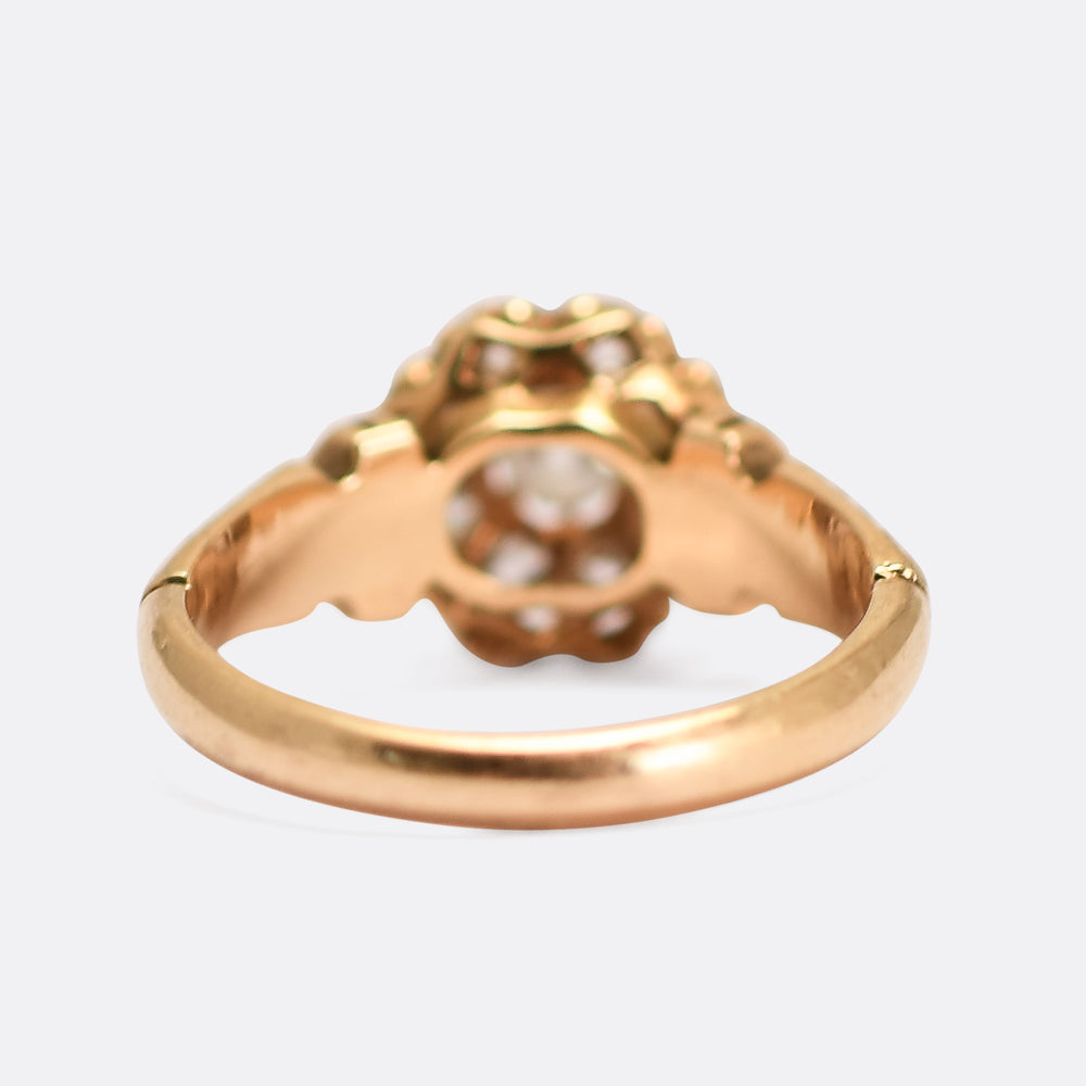 Victorian Old Mine Cut Diamond Cluster Ring