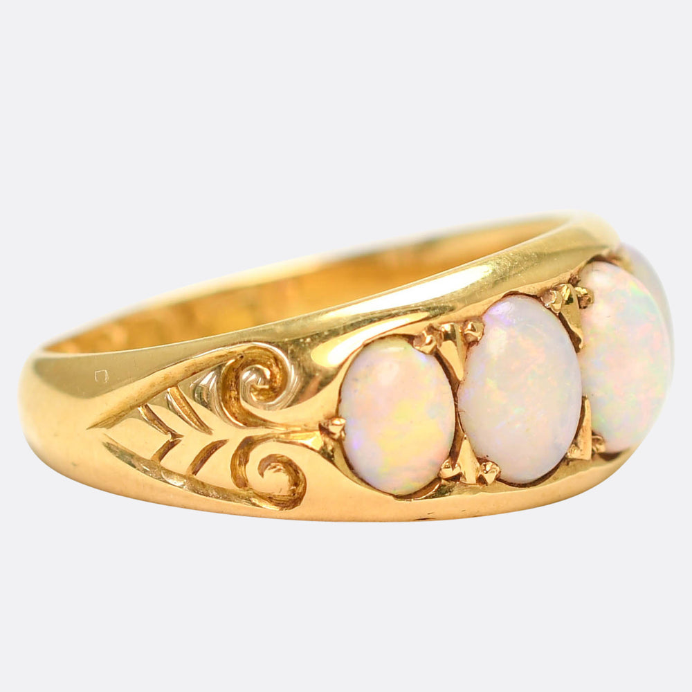 Victorian Opal 5-Stone Cigar Band Ring