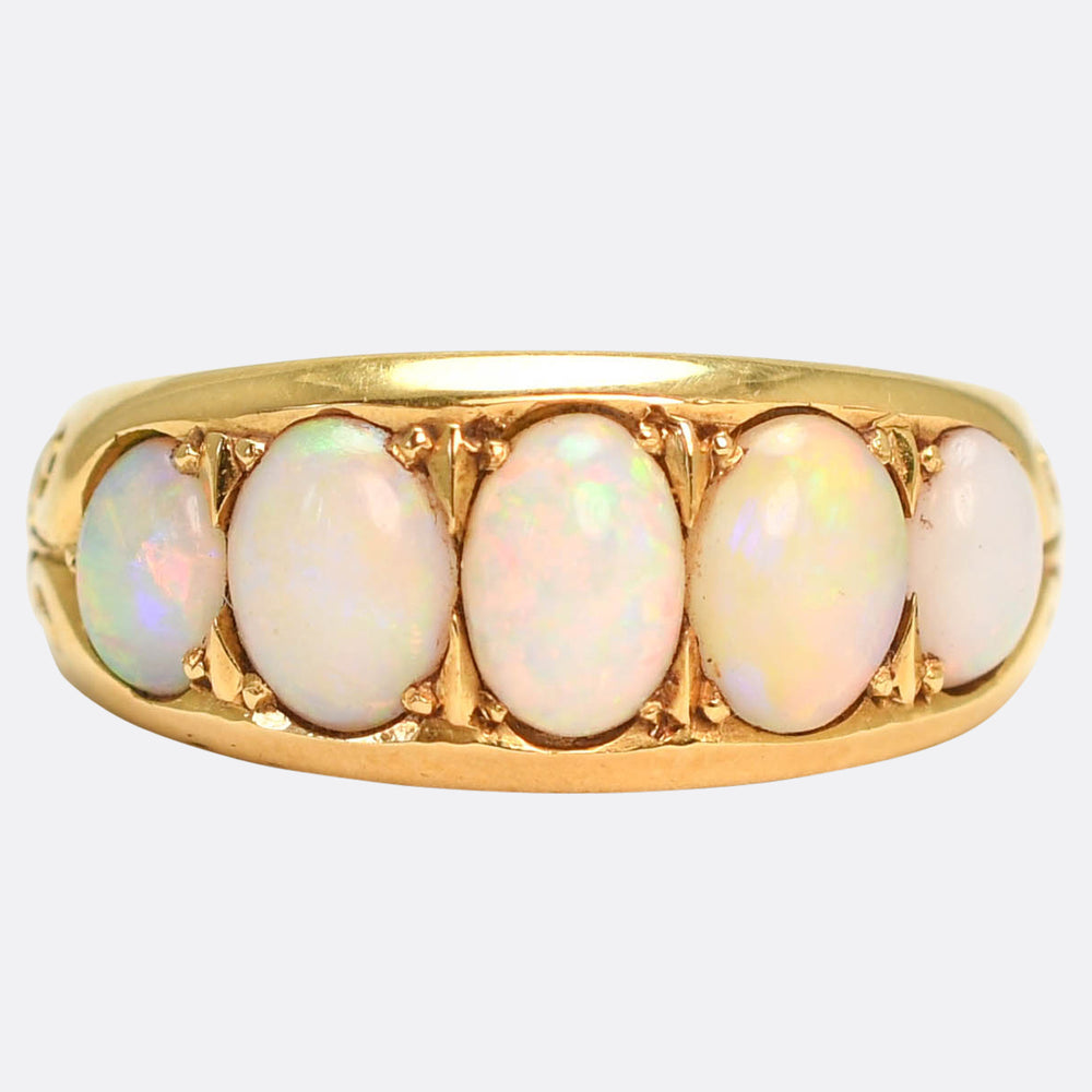 Victorian Opal 5-Stone Cigar Band Ring