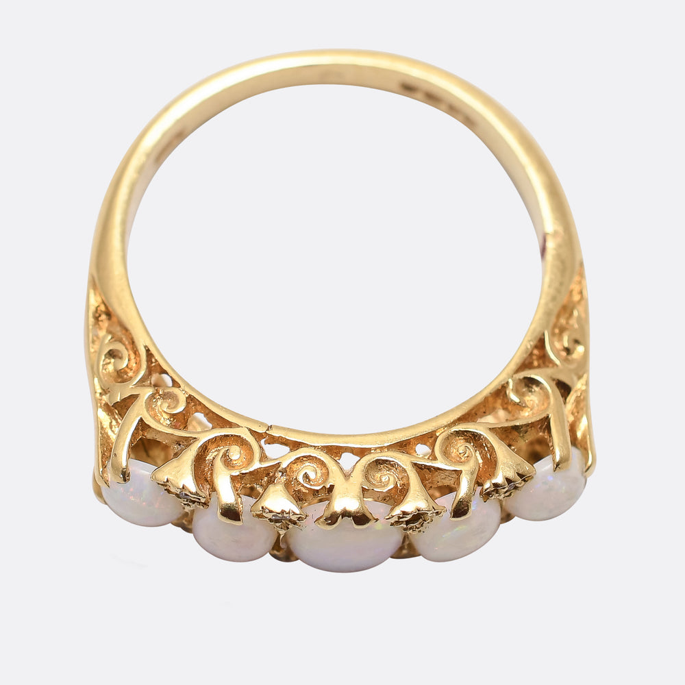 Victorian Opal & Diamond 5-Stone Ring