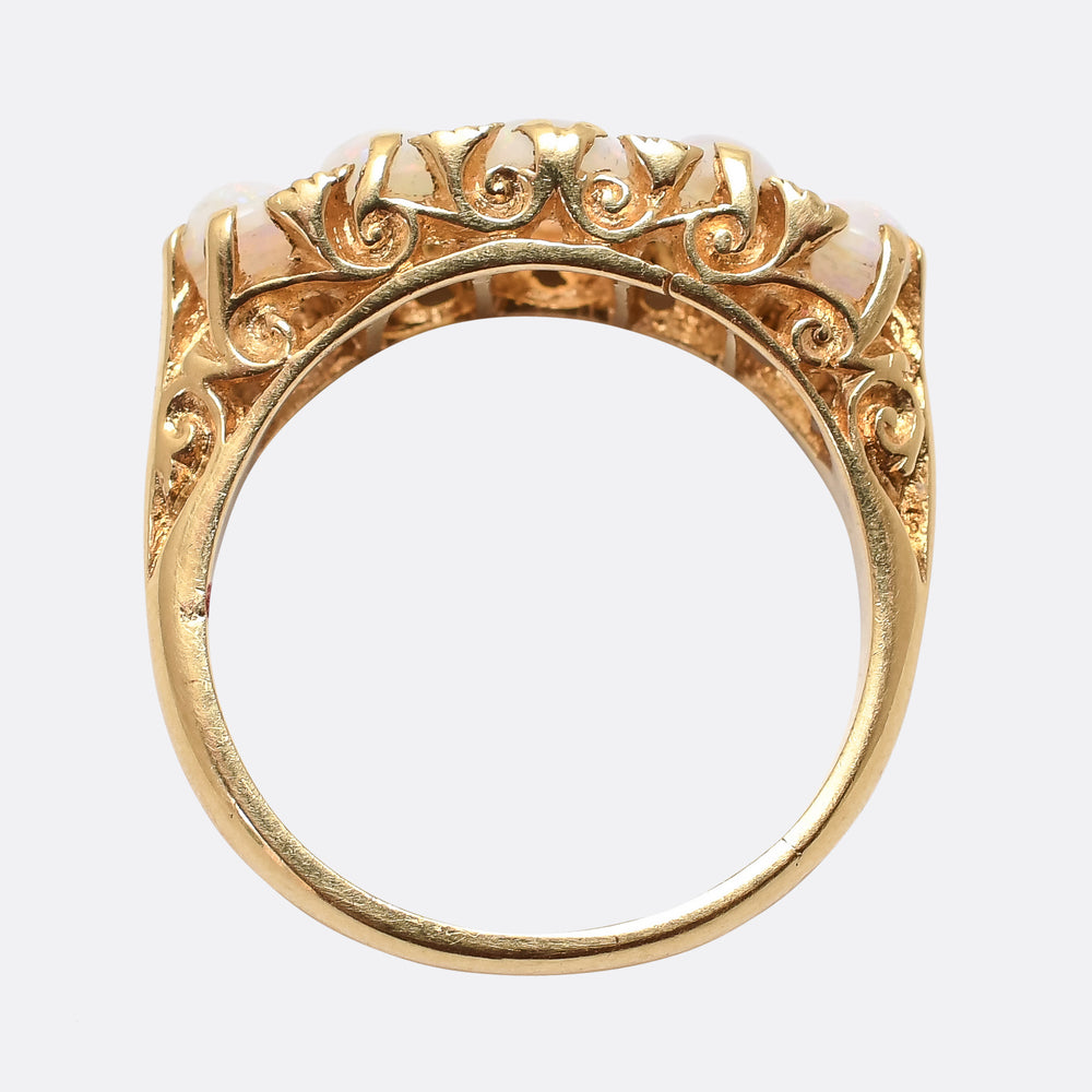 Victorian Opal & Diamond 5-Stone Ring