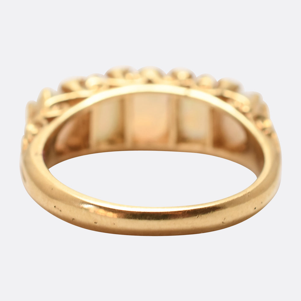 Victorian Opal & Diamond 5-Stone Ring