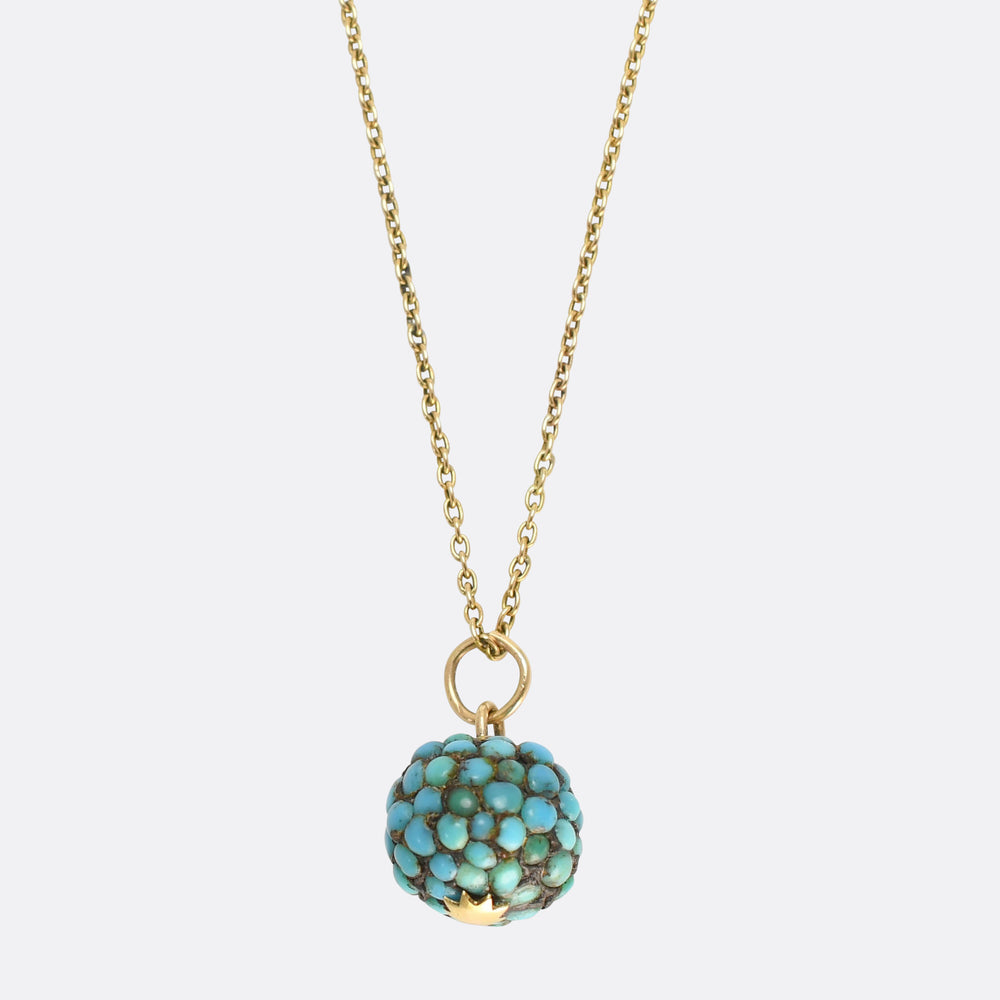 Victorian Pavé Turquoise Orb Charm