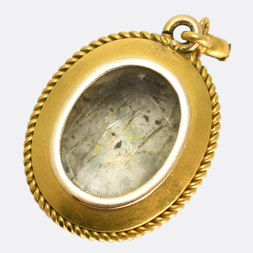 Victorian Pavé Turquoise Oval Locket