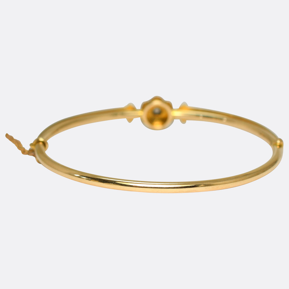 Victorian Pearl & Diamond Cluster Bangle