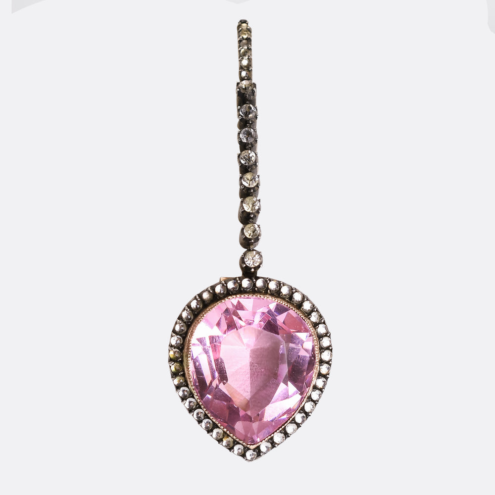 Victorian Pink Paste Heart Pendant
