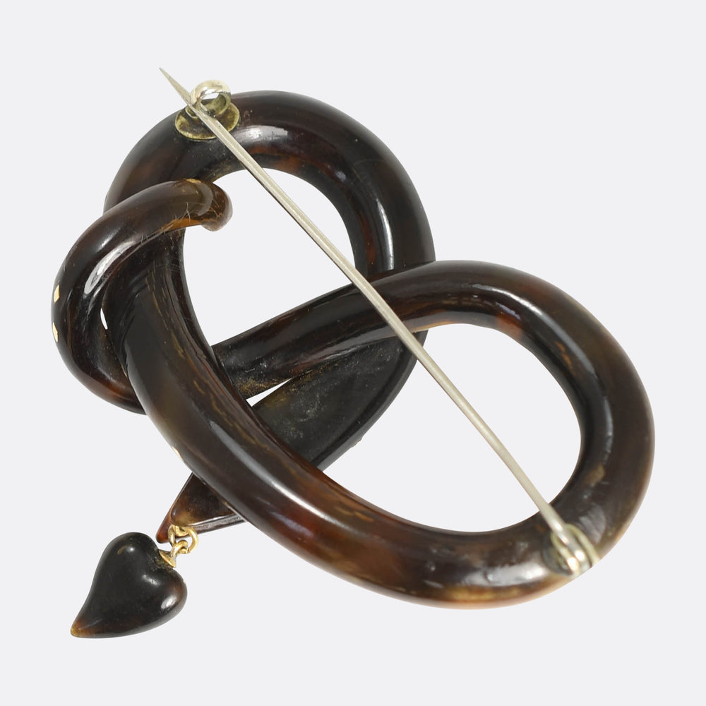 Victorian Pique Love Knot Snake Brooch