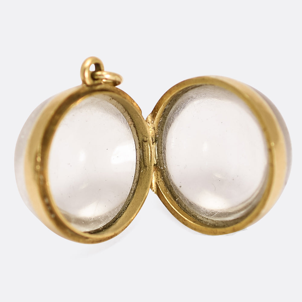 Victorian Pool of Light Rock Crystal Locket