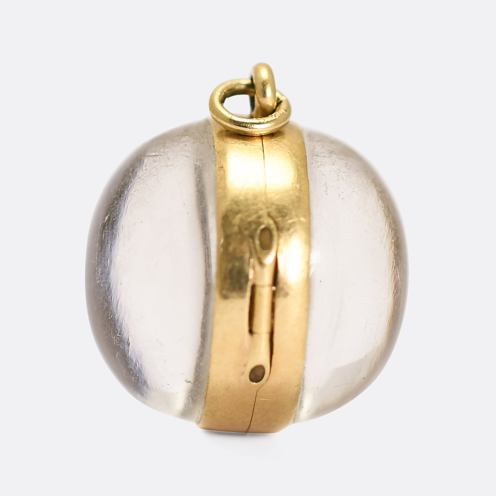 Victorian Pool of Light Rock Crystal Locket