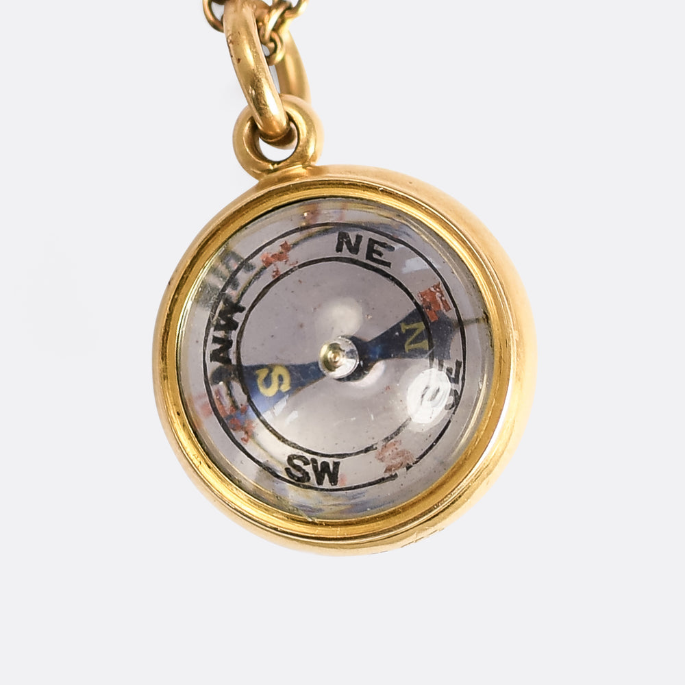 Victorian Rock Crystal Orb Compass