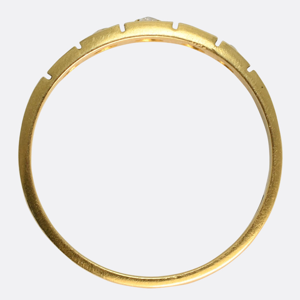 Victorian Rose Cut Diamond Half Eternity Ring