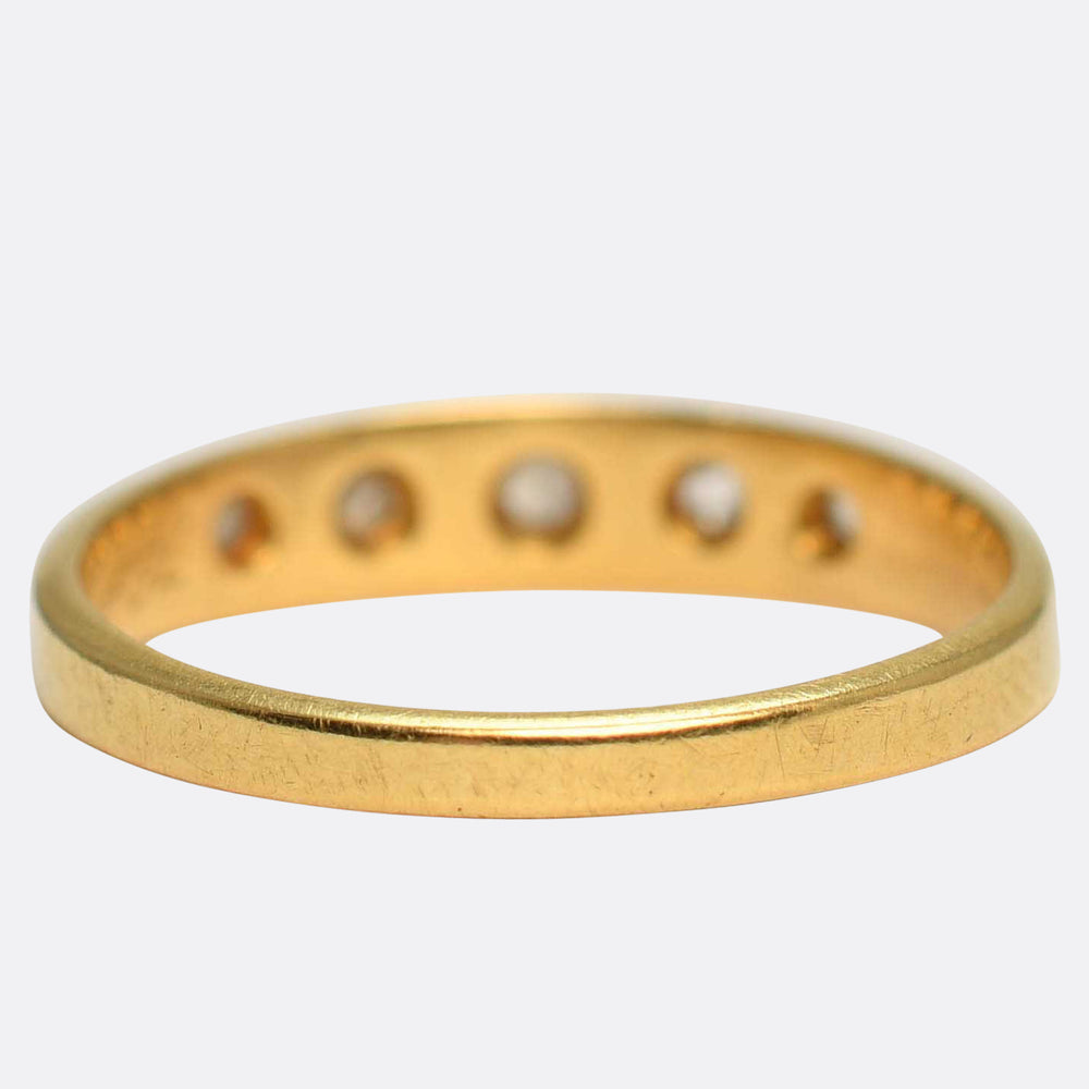 Victorian Rose Cut Diamond Half Eternity Ring