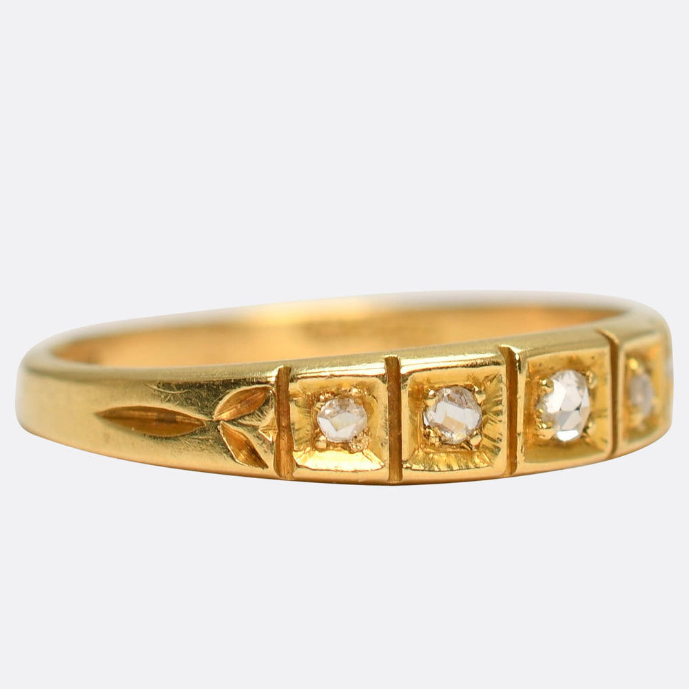 Victorian Rose Cut Diamond Half Eternity Ring