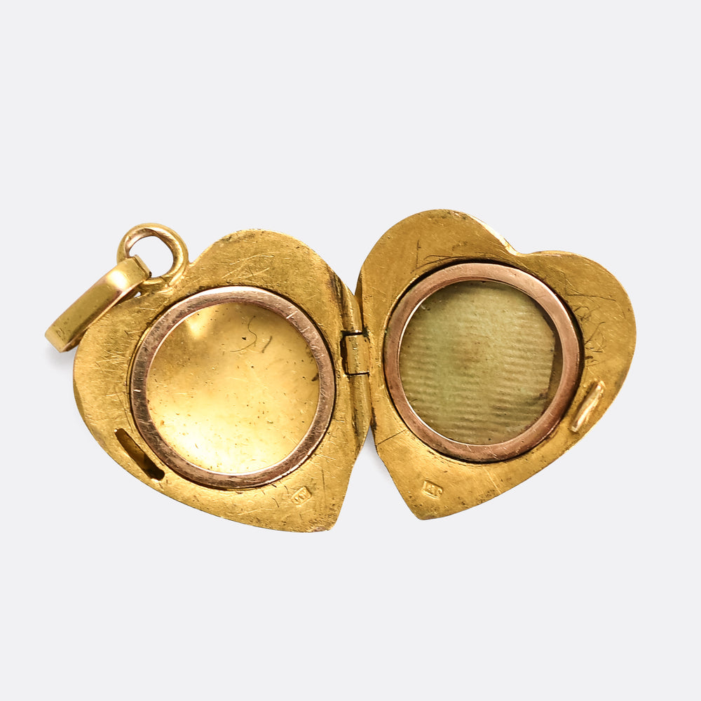 Victorian Rose Cut Diamond Heart Locket