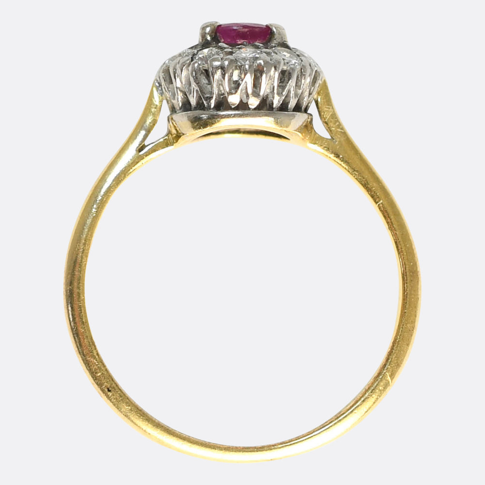 Victorian Ruby & Diamond Cluster Ring