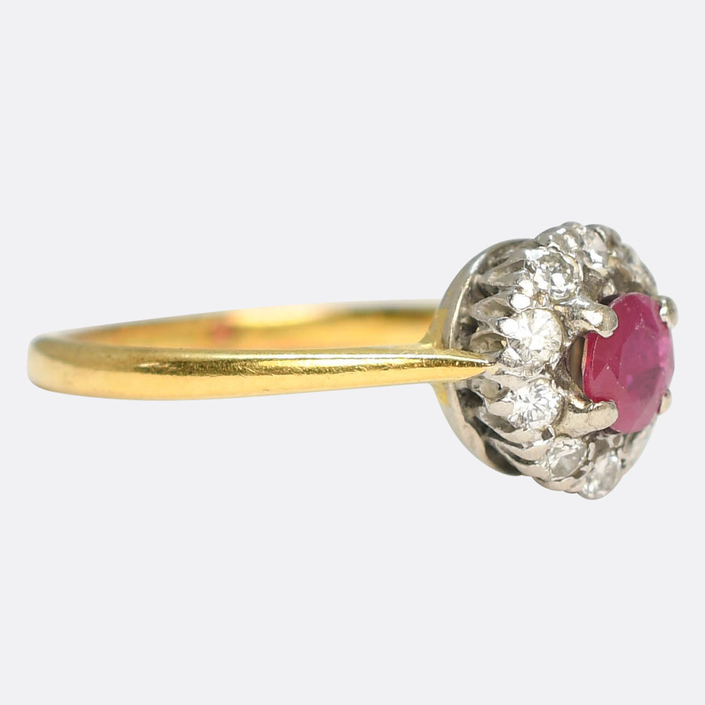 Victorian Ruby & Diamond Cluster Ring