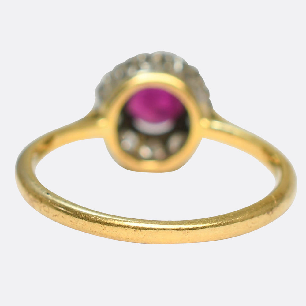 Victorian Ruby & Diamond Cluster Ring