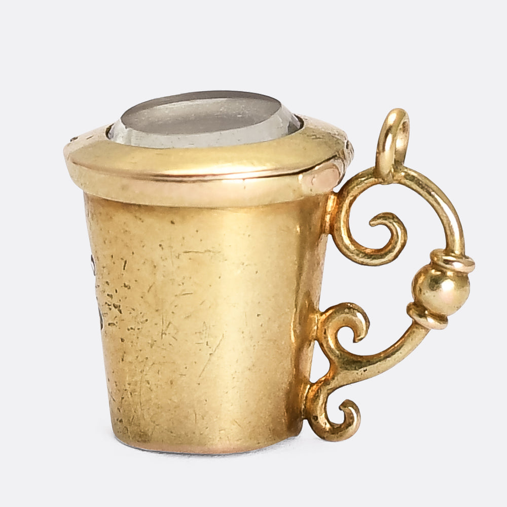 Victorian Ruby, Emerald & Diamond Trefoil Tankard Charm