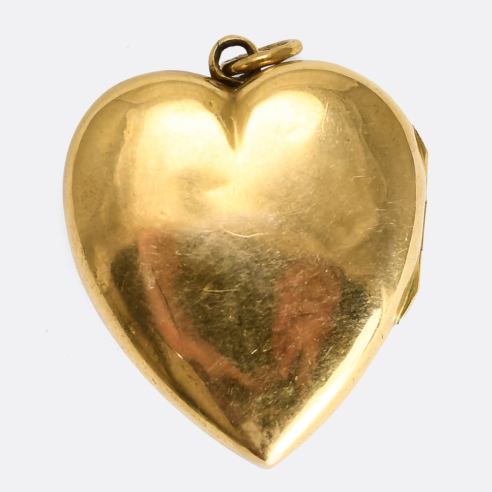 Victorian Ruby & Pearl Heart Locket Pendant