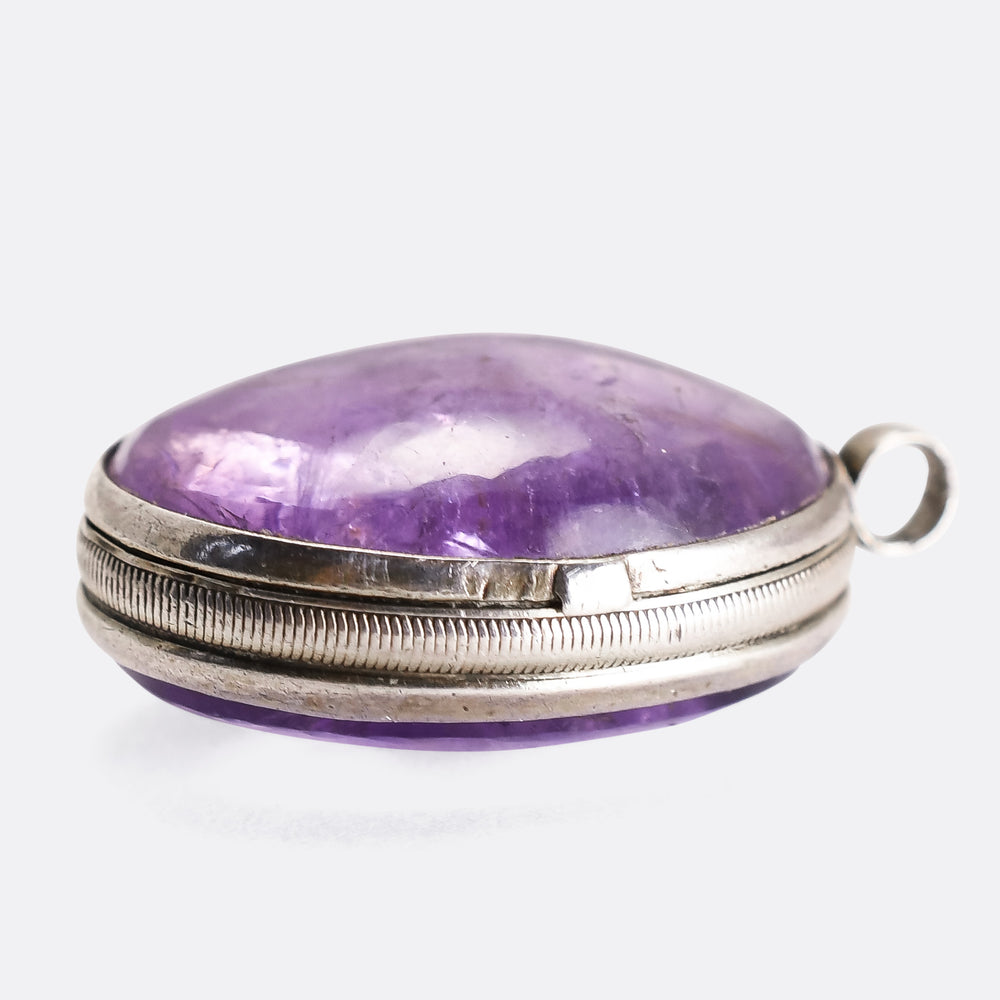 Victorian Rutilated Amethyst Silver Locket