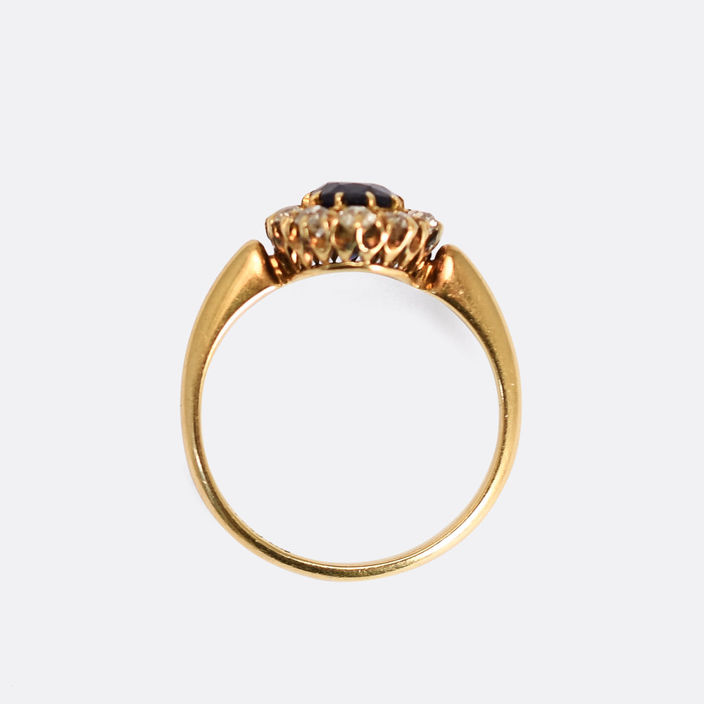 Victorian Sapphire & Diamond Cluster Ring