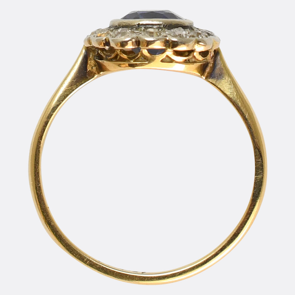 Victorian Sapphire & Diamond Cluster Ring