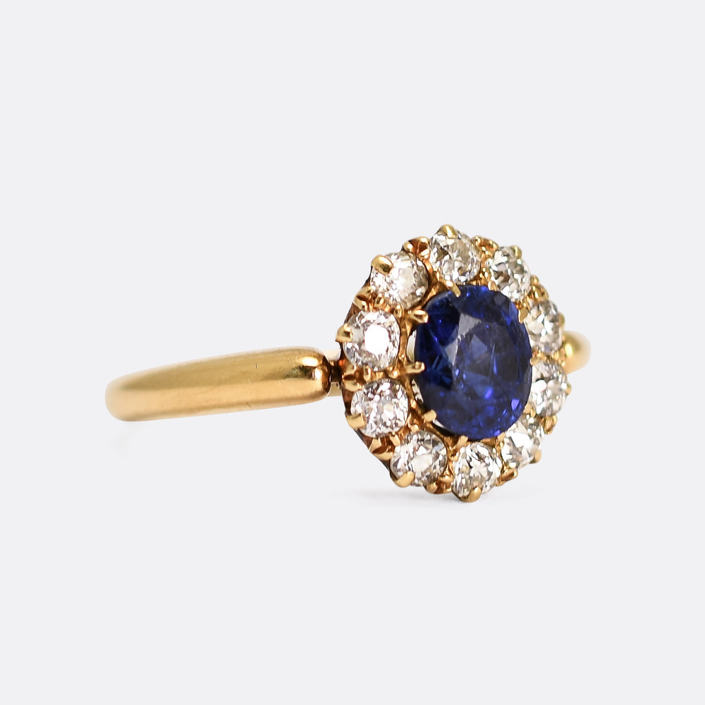 Victorian Sapphire & Diamond Cluster Ring