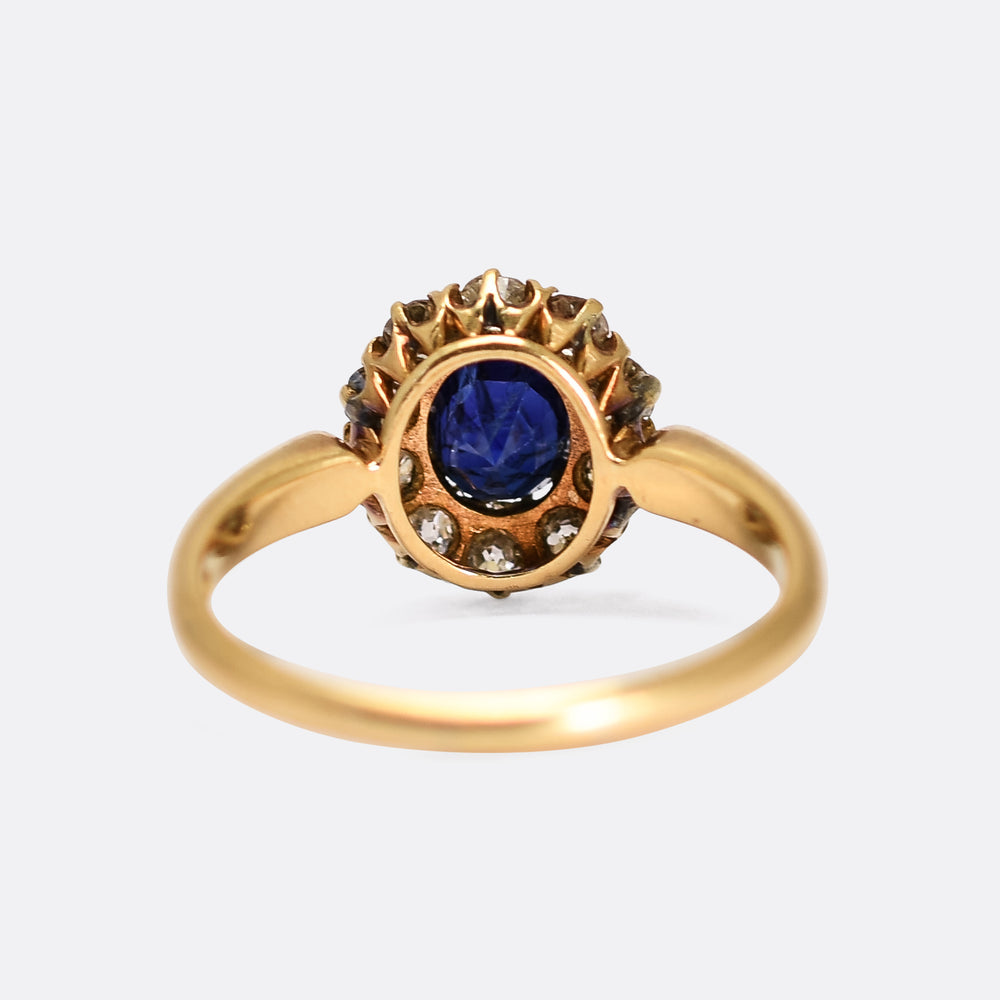 Victorian Sapphire & Diamond Cluster Ring