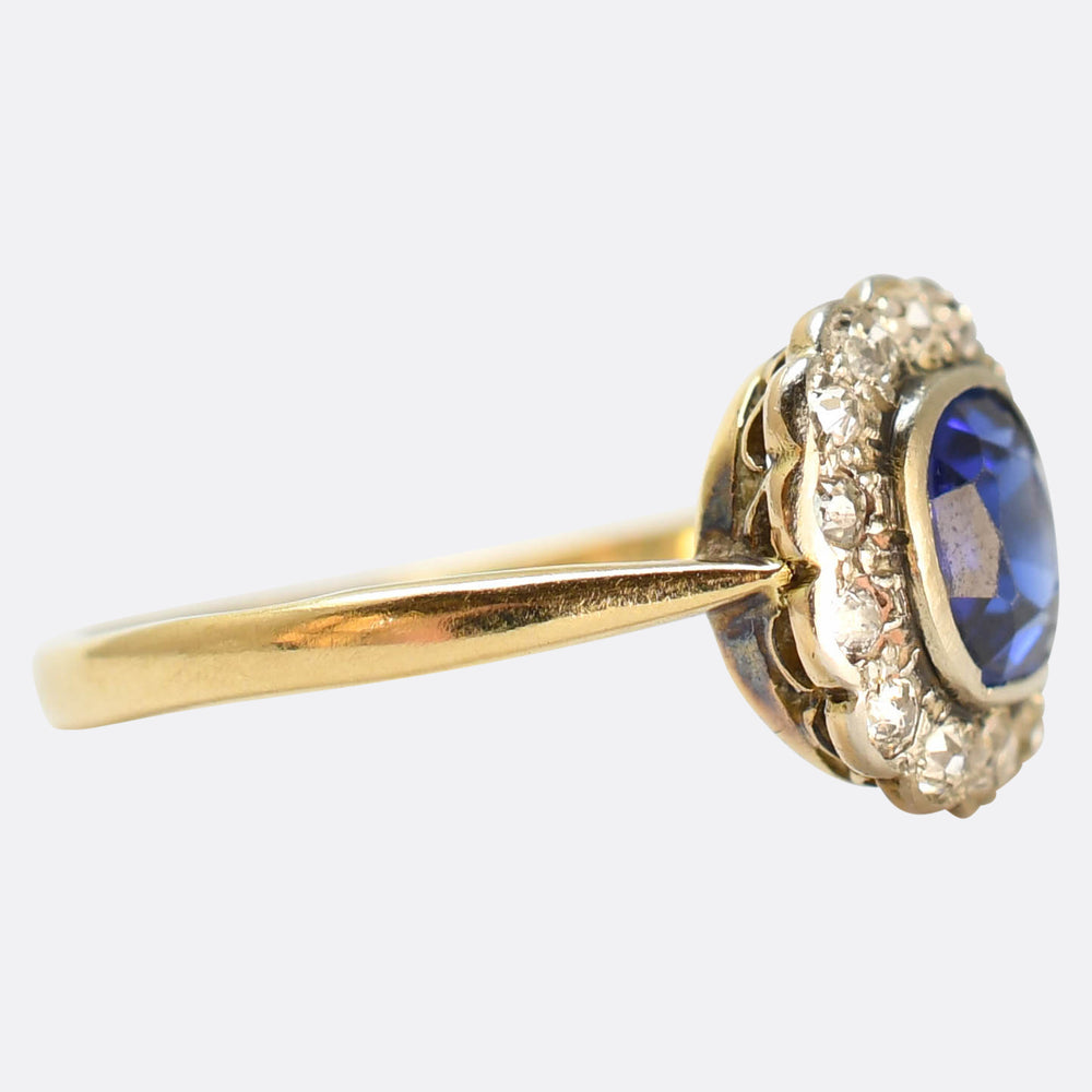 Victorian Sapphire & Diamond Cluster Ring