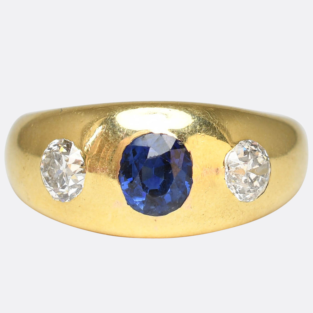 Victorian Sapphire & Diamond Gypsy Ring