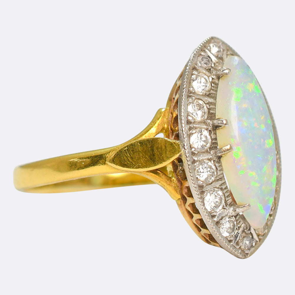 Victorian Sapphire & Diamond Half Hoop Ring