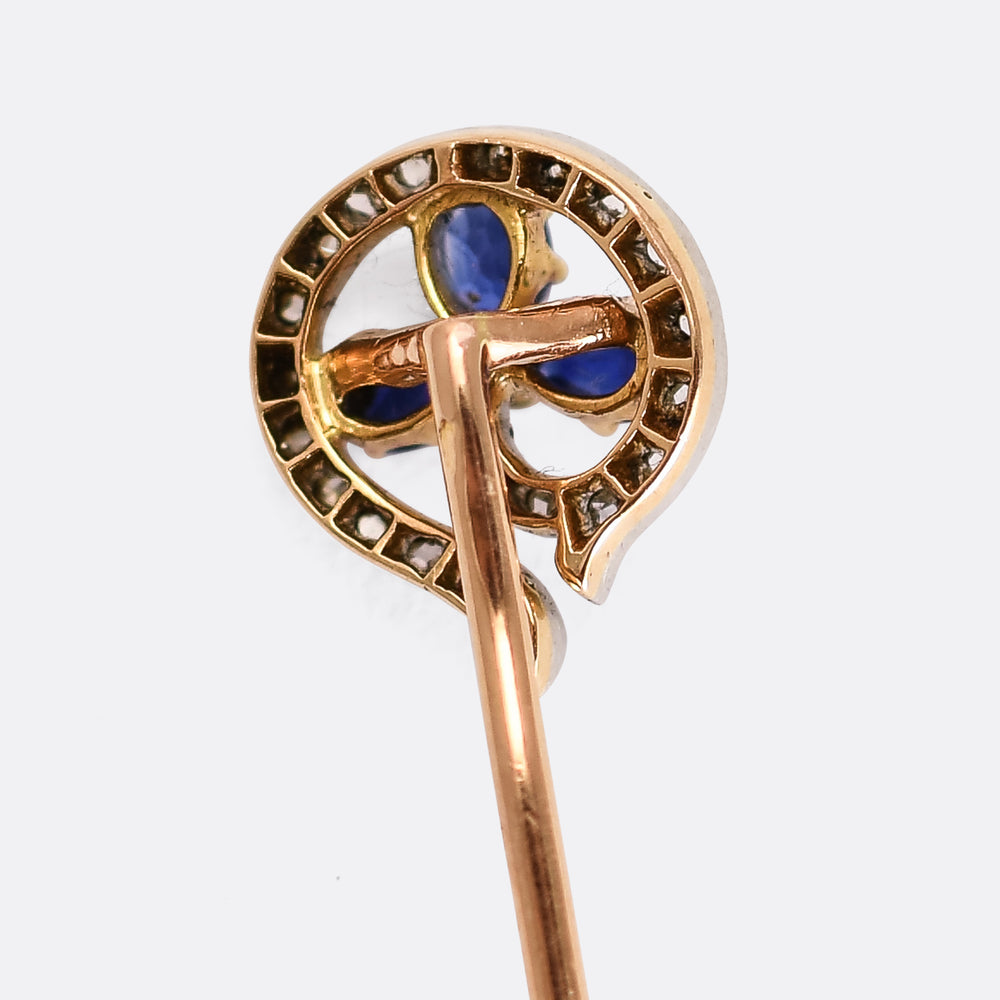 Victorian Sapphire & Diamond Stick Pin