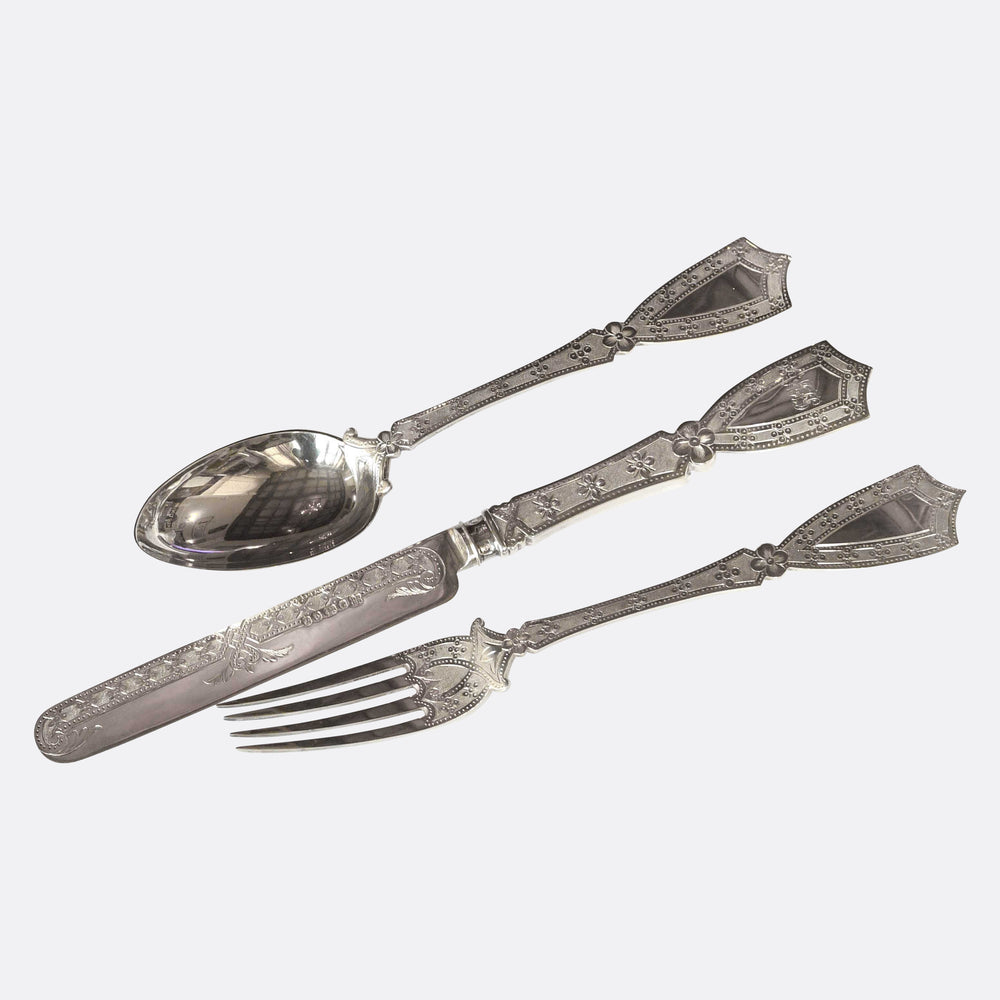 Victorian Silver Christening Set in Fitted Box