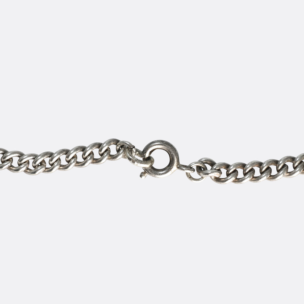 Victorian Silver Rock Crystal Pendant & Chain