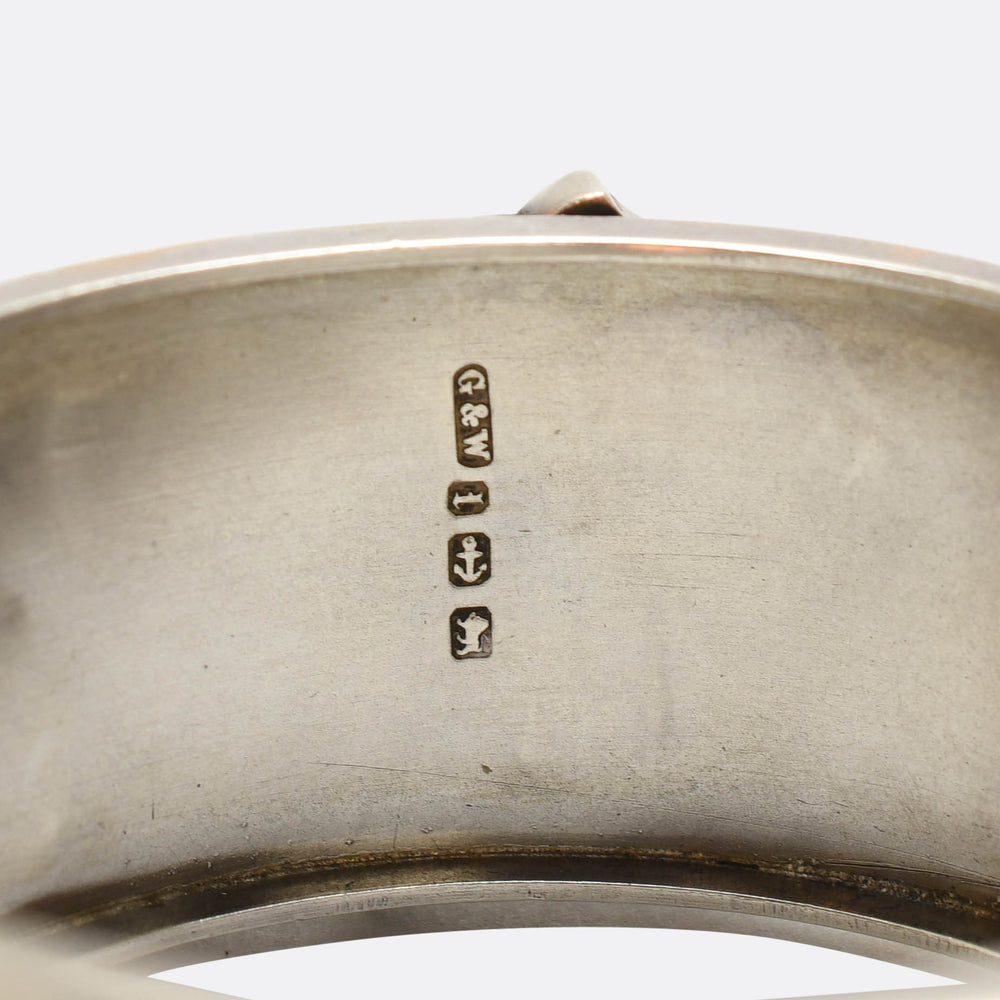 Victorian Silver & Rose Gold Buckle Cuff Bangle